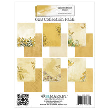 Load image into Gallery viewer, 49 And Market - Collection Pack 6"X8" - Color Swatch: Ochre. The 6x8 Ochre Paper Collection Pack has a total of 18 sheets (3 each of 6 double-sided patterned papers) plus 2 extra patterns on the inside of the cover sheets. Available at Embellish Away located in Bowmanville Ontario Canada.