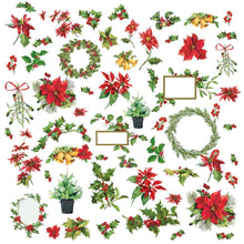 Load image into Gallery viewer, 49 And Market - Laser Cut Outs - Greenery - Christmas Spectacular 2023. The Christmas Spectacular Greenery Laser Cut Elements pack from the includes a total of 61 pieces. Elements include wreaths, holly, poinsettias. mistletoe and more! Available at Embellish Away located in Bowmanville Ontario Canada.