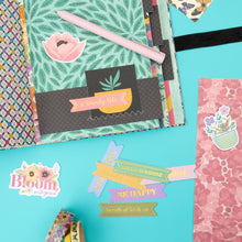 Load image into Gallery viewer, American Crafts - Ephemera Die-Cuts 66/Pkg - Journaling, Gold Foil - April And Ivy. Introducing April and Ivy by American Crafts- a paper collection that effortlessly combines vintage allure, eclectic flair, and vibrant energy. Available at Embellish Away located in Bowmanville Ontario Canada. Example by brand ambassador.