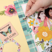 Load image into Gallery viewer, American Crafts - Thickers Stickers - Puffy Stickers - 55/Pkg - April & Ivy. Introducing April and Ivy by American Crafts- a paper collection that effortlessly combines vintage allure, eclectic flair, and vibrant energy. Available at Embellish Away located in Bowmanville Ontario Canada. Example by brand ambassador.