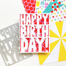 Load image into Gallery viewer, Catherine Pooler - Cover Plate Die - Balloon Letter Birthday. Available at Embellish Away located in Bowmanville Ontario Canada. Example by Catherine Pooler Designs brand Ambassador.
