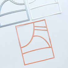 Load image into Gallery viewer, Catherine Pooler - Cover Plate Die - Court Side. Inspired by the lines on a tennis or pickle ball court, this geometric cover plate has large open shapes for fun layering options on your cards. Available at Embellish Away located in Bowmanville Ontario Canada.