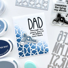 Load image into Gallery viewer, Catherine Pooler - Cover Plate Die - Doo Wop. This funky geometric cover plate die will have you singing a little doo wop ditty! The Doo Wop Cover Plate Die features a rotating pattern of half circles and shapes that bring the retro vibes. Available at Embellish Away located in Bowmanville Ontario Canada. example by brand ambassador.