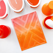 Load image into Gallery viewer, Catherine Pooler - Cover Plate Die - Greenhouse Gate. Add the lattice texture of a Greenhouse Gate to your next card. The Greenhouse Gate Cover Plate will be beautiful with ink blended behind it or even white on white for a simple geometric look. Available at Embellish Away located in Bowmanville Ontario Canada.