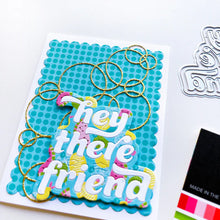 Load image into Gallery viewer, Catherine Pooler - Die - Bubblin'. Your cards and projects will be bubblin' over with fun when you add the Bubblin' Die. This die of connected bubbles will add a fun element to your card background and could also be used to create a stenciled effect. Available at Embellish Away located in Bowmanville Ontario Canada. Example by brand ambassador.