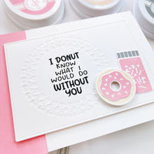 Load image into Gallery viewer, Catherine Pooler - Die - Heartthrob. Create the perfect focal point for your card with the Heartthrob Die. This die cuts out a circle pattern of hearts from your card layer which makes the perfect spot for your sentiments and image stamps. Available at Embellish Away located in Bowmanville Ontario Canada. Example by brand ambassador.