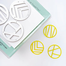 Load image into Gallery viewer, Catherine Pooler - Dies - Funky Circle. Embellish your card or scrapbook pages with the Funky Circle Dies. Use one or all three on one project. Try inlaying the pieces in or overlaying them with patterned paper. Available at Embellish Away located in Bowmanville Ontario Canada.