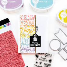 Load image into Gallery viewer, Catherine Pooler - Dies - Mini Tag. When you need a little pop- the Mini Tag Dies will be a go-to favorite! This set of tag dies are great cut from patterned paper for a little pop. Use them with sentiments to create a cute addition to any card or gift. Available at Embellish Away located in Bowmanville Ontario Canada. Example by Catherine Pooler Designs.