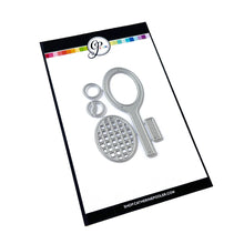 Load image into Gallery viewer, Catherine Pooler - Dies - Your Serve. Create a feature die cut tennis racket. This large die set was created to allow you to build your own racket and ball in the colors of your choice. Available at Embellish Away located in Bowmanville Ontario Canada.