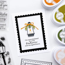 Load image into Gallery viewer, Catherine Pooler - Frame Die - Dots & Scallops. One of our favorites is the Scallops & Dots layering dies, but sometimes we wanted our layers to work the other way around...so introducing the Dot & Scallops Dies. Available at Embellish Away located in Bowmanville Ontario Canada. Card example by brand ambassador.