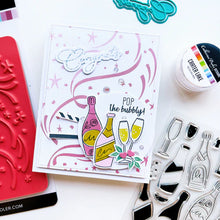 Load image into Gallery viewer, Catherine Pooler - Hot Foil Plate - Hooray for Confetti. Grab some glimmery foil and create a festive background that will sparkle and shine. Perfect for any festive occasion from New Year to Birthdays & more. Available at Embellish Away located in Bowmanville Ontario Canada. Example by brand ambassador.