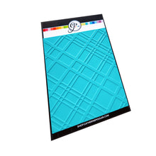 Load image into Gallery viewer, Catherine Pooler - Hot Foil Plate - Just Plaid. Hot foil fans will love the gorgeous angled plaid this product will add to your cards and projects. Use the entire background with your favorite foils or cut accent piece to add a pop of shine to your card. Available at Embellish Away located in Bowmanville Ontario Canada