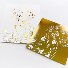 Load image into Gallery viewer, Catherine Pooler - Hot Foil Plate - Swirling Leaves. Add this gorgeous design of leaves swirling in the fall breeze to your card with a metallic twist! Available at Embellish Away located in Bowmanville Ontario Canada. Example by brand ambassador.