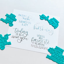 Load image into Gallery viewer, Catherine Pooler - Hot Foil Plates and Dies - Best Birthday Yet. Create birthday cards with hot foiled sentiments with the Best Birthday Yet Hot Foil Plates and Dies. This set of four hot foil sentiments are perfect for bringing the bling to birthday! Available at Embellish Away located in Bowmanville Ontario Canada.