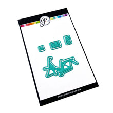 Load image into Gallery viewer, Catherine Pooler - Hot Foil Plates and Dies - Pedaling By. This set of hot foil plates and coordinating dies will allow you to create hot foiled gifts and a foiled bicycle frame to go along with your stamped and die cut bike. Available at Embellish Away located in Bowmanville Ontario Canada.