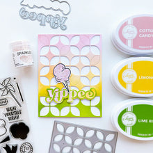 Load image into Gallery viewer, Catherine Pooler - Layered Word Dies - Yippee. Add excitement to your next creation with the Yippee Layered Word Die. This die comes with individual letters that can be used alone on or over the background layer for more color and interest. Available at Embellish Away located in Bowmanville Ontario Canada. Example by brand ambassador.