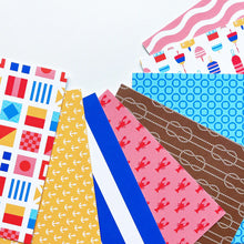 Charger l'image dans la galerie, Catherine Pooler - Patterned Paper - Bar Harbor. Anchors away! The Bar Harbor Patterned Paper represents the icons of the shores of North America with knots, anchors, buoys and of course, lobstah!! Available at Embellish Away located in Bowmanville Ontario Canada.