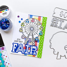 Load image into Gallery viewer, Catherine Pooler - Patterned Paper - Blue Ribbon. This pack of 6x6 paper features festive images from the fair like carousel horses and corn dogs and snow cones! Available at Embellish Away located in Bowmanville Ontario Canada. Example by brand ambassador.