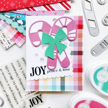 Load image into Gallery viewer, Catherine Pooler - Patterned Paper - Bring on the Figgy Pudding. Add a touch of whimsy to your holiday cards with the Bring on the Figgy Pudding Patterned Paper! This festive collection combines sweet and retro designs with charming patterns and prints. Available at Embellish Away located in Bowmanville Ontario Canada. Example by Catherine Pooler Designs.
