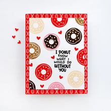 Load image into Gallery viewer, Catherine Pooler - Patterned Paper - Sweethearts. The perfect valentine needs the perfect patterned paper and Sweethearts Patterned Paper is it! Have the Cutest V'day Ever with this mix of patterns and prints with a love heart and sweet treats theme! Available at Embellish Away located in Bowmanville Ontario Canada. Example by brand ambassador.