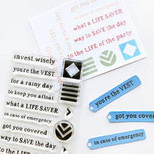 Load image into Gallery viewer, Catherine Pooler - Sentiment Stamps - Vest Gift. Available at Embellish Away located in Bowmanville Ontario Canada. Example by brand ambassador at Catherine Pooler Designs.