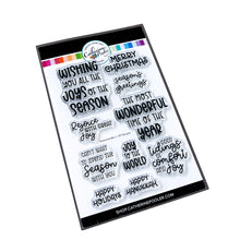 Load image into Gallery viewer, Catherine Pooler - Sentiments Stamp Set - Seasonal Mix. Get a mix of all the sentiments you need for this holiday season with the Seasonal Mix Sentiments Stamp Set! Available at Embellish Away located in Bowmanville Ontario Canada.