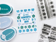 Load image into Gallery viewer, Catherine Pooler - Sentiments Stamp Set - Seasonal Mix. Get a mix of all the sentiments you need for this holiday season with the Seasonal Mix Sentiments Stamp Set! Available at Embellish Away located in Bowmanville Ontario Canada. Example by brand ambassador.
