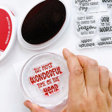 Load image into Gallery viewer, Catherine Pooler - Sentiments Stamp Set - Seasonal Mix. Get a mix of all the sentiments you need for this holiday season with the Seasonal Mix Sentiments Stamp Set! Available at Embellish Away located in Bowmanville Ontario Canada.