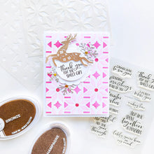 Load image into Gallery viewer, Catherine Pooler - Sentiments Stamp & Die - Loving Words. Holiday and year round sentiments. Available at Embellish Away located in Bowmanville Ontario Canada. Example by Catherine Pooler Designs.