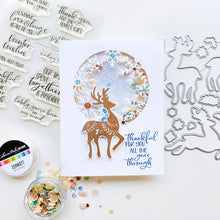 Load image into Gallery viewer, Catherine Pooler - Sentiments Stamp & Die - Loving Words. Holiday and year round sentiments. Available at Embellish Away located in Bowmanville Ontario Canada. Example by Catherine Pooler Designs.