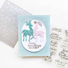 Load image into Gallery viewer, Catherine Pooler - Sentiments Stamp & Die - Loving Words. Holiday and year round sentiments. Available at Embellish Away located in Bowmanville Ontario Canada. Example by Catherine Pooler Designs.