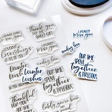 Load image into Gallery viewer, Catherine Pooler - Sentiments Stamp & Die - Loving Words. Holiday and year round sentiments. Available at Embellish Away located in Bowmanville Ontario Canada.