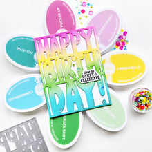 Load image into Gallery viewer, Catherine Pooler - Cover Plate Die - Balloon Letter Birthday. Available at Embellish Away located in Bowmanville Ontario Canada. Example by Catherine Pooler Designs brand Ambassador.