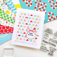 Load image into Gallery viewer, Catherine Pooler - Sentiments Stamp & Die Set - Sunny Birthday. Available at Embellish Away located in Bowmanville Ontario Canada. Example by Catherine Pooler Designs Ambassador.