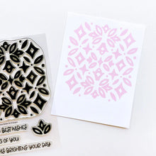 Charger l'image dans la galerie, Catherine Pooler - Stamp Set - Baroque Garden. Don't you love a sophisticated floral? The background design stamp in the Baroque Garden Stamp Set will pair perfectly with floral layering. Grab one of the sentiments to round out your card. Available at Embellish Away located in Bowmanville Ontario Canada.