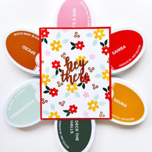 Load image into Gallery viewer, Catherine Pooler - Stamp & Die Set - Appley Ever After. An apple a day brings card making hoorays! The Appley Ever After Stamp & Die Set couldn't be any sweeter! This set features mod patterned apple stamps with all the extras! Available at Embellish Away located in Bowmanville Ontario Canada. Example by brand ambassador.