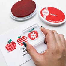 Load image into Gallery viewer, Catherine Pooler - Stamp & Die Set - Appley Ever After. An apple a day brings card making hoorays! The Appley Ever After Stamp & Die Set couldn't be any sweeter! This set features mod patterned apple stamps with all the extras! Available at Embellish Away located in Bowmanville Ontario Canada. Example by brand ambassador.