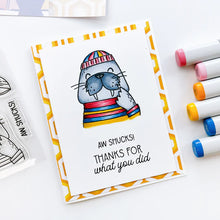 Load image into Gallery viewer, Catherine Pooler - Stamp & Die Set - Aw Shucks. Meet the cutest fisherman on the seas! The Aw Shucks Stamp & Die Set features a line art walrus that coordinates with the Ahoy Matey Stamp Set. Available at Embellish Away located in Bowmanville Ontario Canada. Example by brand ambassador.