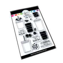 Load image into Gallery viewer, Catherine Pooler - Stamp & Die Set - Boba with My Best-tea. Sharing a drink with a friend is a favorite past time. Create your own boba, smoothie, or special iced drink with the fun Boba with My Best-tea Stamp Set and coordinating dies. Available at Embellish Away located in Bowmanville Ontario Canada