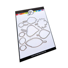 Cargar imagen en el visor de la galería, Catherine Pooler - Stamp & Die Set - Changing Leaves. Perfect mid-sized leaves for all your cards and scrapbook pages. Includes 5 solid stamp leaves with separate vein and stem stamps. Includes an acorn, gumball and chestnut to add to your fall card. Available at Embellish Away located in Bowmanville Ontario Canada.