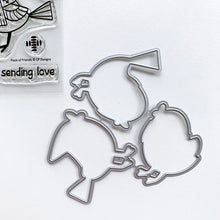 Load image into Gallery viewer, Catherine Pooler - Stamp & Die Set - Flock of Friends. The Flock of Friends Set will warm your heart with its scarf clad birdies and loving sentiments. Use the Flock of Friends Dies to pop out the lovely birdies. Available at Embellish Away located in Bowmanville Ontario Canada