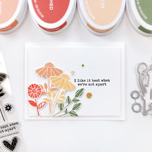 Load image into Gallery viewer, Catherine Pooler - Stamp & Die Set - Flower Forest. The oversized blooms and stems from the Flower Forest Stamp Set are perfect alone or together to create cards for all occasions. Available at Embellish Away located in Bowmanville Ontario Canada. Card example by Catherine Pooler Designs.