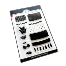 Load image into Gallery viewer, Catherine Pooler - Stamp & Die Set - Fruitfully Frosted. Celebration cakes never looked so sweet as they will with the Fruitfully Frosted Set. This summery fruit-themed layer cake stamp set is so fun to piece together in a variety of ways. Available at Embellish Away located in Bowmanville Ontario Canada