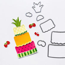 Load image into Gallery viewer, Catherine Pooler - Stamp & Die Set - Fruitfully Frosted. Celebration cakes never looked so sweet as they will with the Fruitfully Frosted Set. This summery fruit-themed layer cake stamp set is so fun to piece together in a variety of ways. Available at Embellish Away located in Bowmanville Ontario Canada Example by brand ambassador.