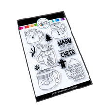 Load image into Gallery viewer, Catherine Pooler - Stamp & Die Set - Holiday Mug. From the makers of the original Mug Shots Stamp Set comes Holiday Mug Shots Stamps and coordinating dies! Features all your favorite winter friends- Santa, Rudolf, Snowman and even the Gingerbread man. Available at Embellish Away located in Bowmanville Ontario Canada.