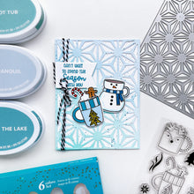 Load image into Gallery viewer, Catherine Pooler - Stamp & Die Set - Holiday Mug. From the makers of the original Mug Shots Stamp Set comes Holiday Mug Shots Stamps and coordinating dies! Features all your favorite winter friends- Santa, Rudolf, Snowman and even the Gingerbread man. Available at Embellish Away located in Bowmanville Ontario Canada. Example by brand ambassador.