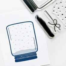 Load image into Gallery viewer, Catherine Pooler - Stamp & Die Set - Mason Jar. Build your own winter Pinterest craft with the Mason Jar Snow Globe Stamps & Dies. This pairing gives you everything you need to make your own paper snow globe cards and shakers. Available at Embellish Away located in Bowmanville Ontario Canada.