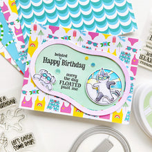 Load image into Gallery viewer, Catherine Pooler - Sentiments Stamp & Die Set - Sunny Birthday. Available at Embellish Away located in Bowmanville Ontario Canada. Example by Catherine Pooler Designs Ambassador.