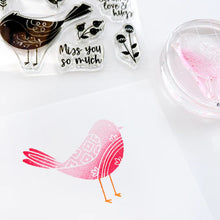 Load image into Gallery viewer, Catherine Pooler - Stamp & Die Set - Quilted Birds. Who wouldn't love the sweet birds in the Quilted Birds Set? This set of patterned birds and flower stamps is perfect for any occasion. Available at Embellish Away located in Bowmanville Ontario Canada