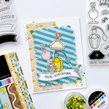 Load image into Gallery viewer, Catherine Pooler - Stamp & Die Set - Scentsational. Tell her she is "one classy lady" with the Scentsational Set! This perfume bottle themed set features two-step stamps with a elegant style. Available at Embellish Away located in Bowmanville Ontario Canada. Example by brand ambassador.